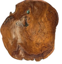 RUSTIC VINTAGE TEAK BURL WOOD Serving ORGANIC Bowl, 17  x14" Live Edge