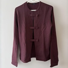 Ys Burgundy Long Sleeve Cardigan Yohji Yamamoto