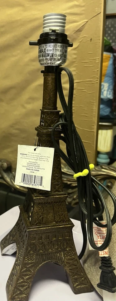 Маленькая настольная лампа с абажуром коричневого/бронзового цвета с золотистым оттенком абажур 40 Вт 18 дюймов в высоту - Изображение 2 из 2