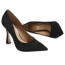 Sam Edelman Antonia Pointed Toe Spool Heel Pump Black Suede Women's Size 10.5M