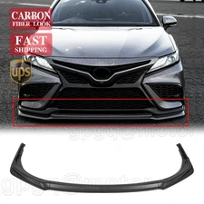 For Toyota Camry SE XSE 2021-24 Carbon Fiber GR Style Front Bumper Lip Splitter