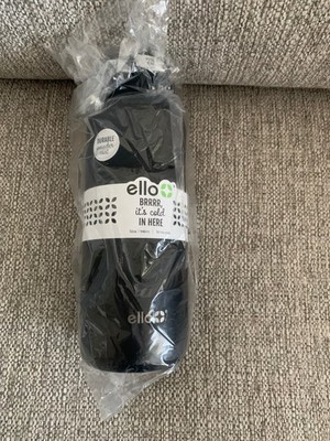 Ello Cooper 32oz Stainless Steel Water Bottle w/ Straw + Handle Black New