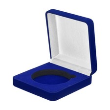 Challenge Coin Display Case, 60mm Velvet Coin Boxes for Gift, Blue/White