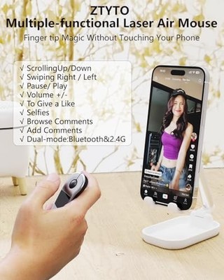 Air Mouse for PC/iOS/Android with Touchpad Rechargeable Wireless Presentation fo