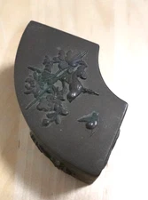 JAPANESE MIXED METAL PANELS OLD BRONZE DOME CANISTER JAR BOX