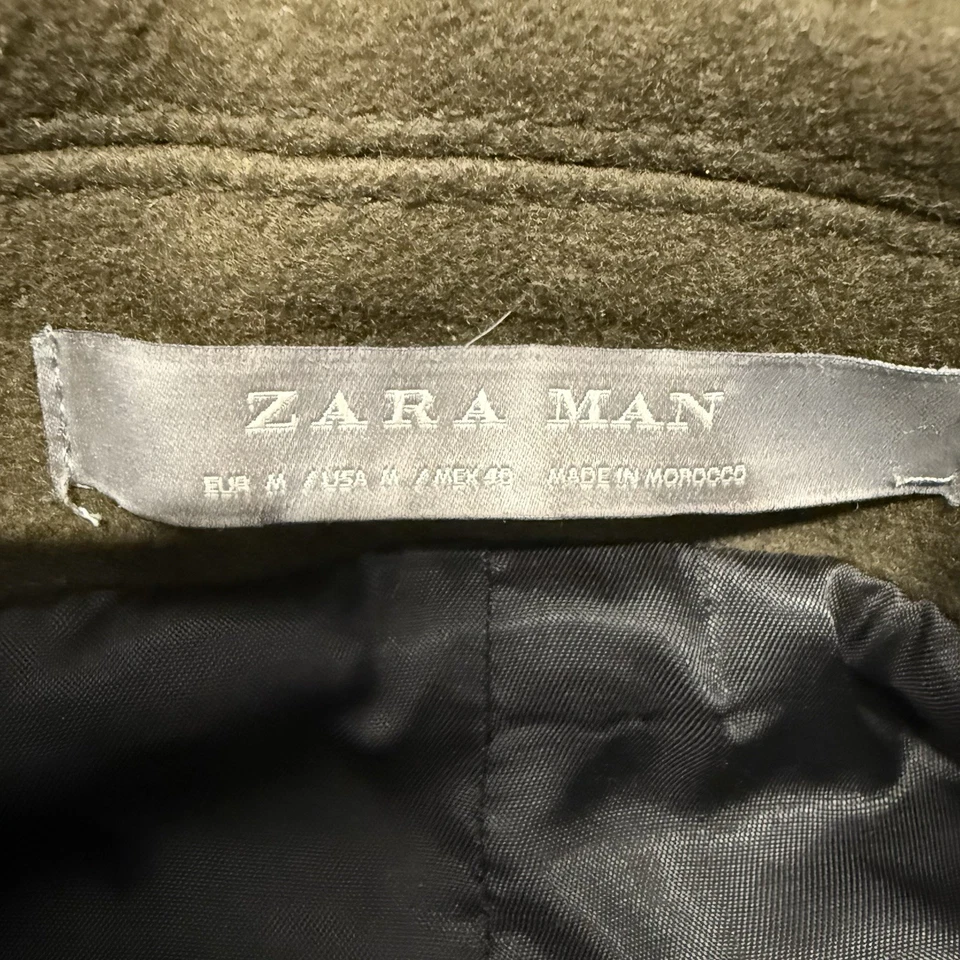 Zara double-breasted long wool-blend coat Men’s Size Medium Brown - Image 4 of 4