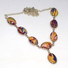 Collana mosaico diaspro argento 925 placcato 17" regalo limitato più bella GW