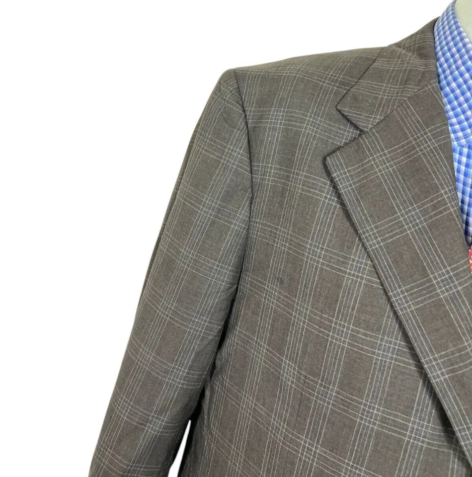 Gianluca Isaia Sport Coat Jacket Italian Wool Brown Glen Plaid Men's 40S Nice. - Image 3 of 4