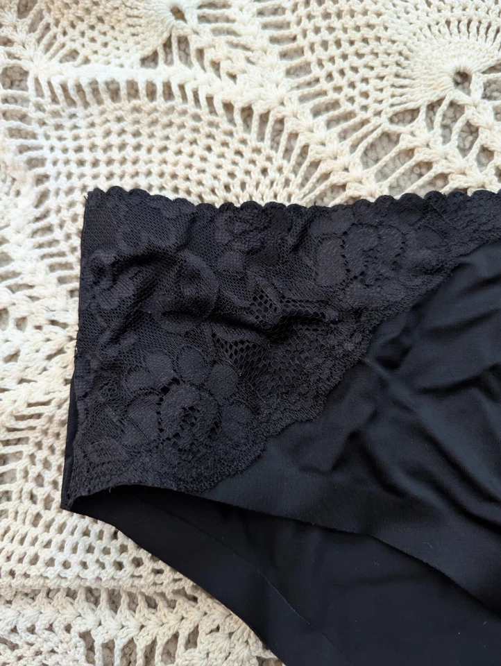 Женские черные нейлоновые трусики Delta Burke с кружевным акцентом размер 7/L стиль DB8762 - Изображение 3 из 4