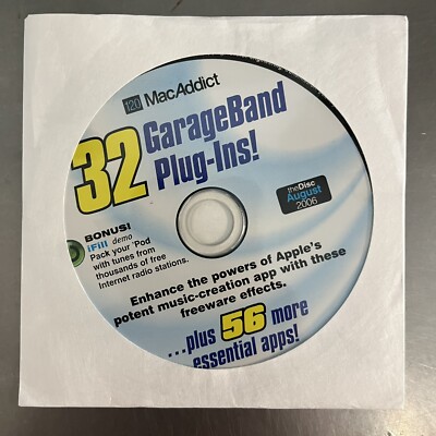 MacAddict CD-ROM The Disc (Loose) August 2006 #120 32 Garage Band Pug-Ins!
