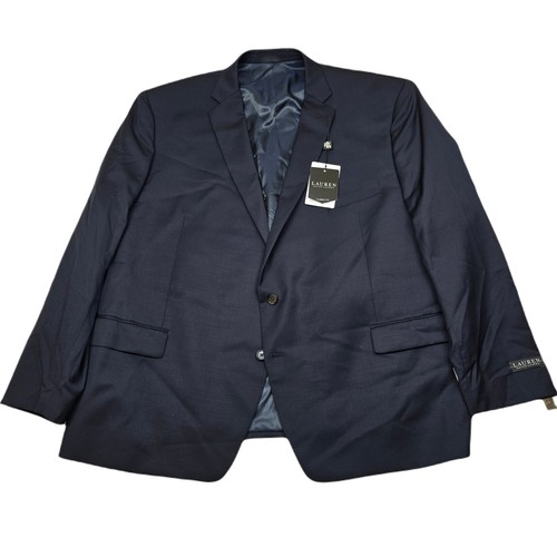 Lauren Ralph Lauren Suit Jacket Mens 56R 56 Navy Wool Stretch Classic Fit $450