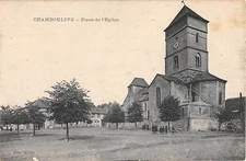 Old postcard 19 CHAMBOULIVE PLACE DE L'EGLISE