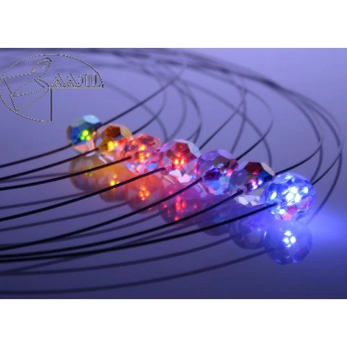 Schmuck leuchtend LED Halskette Swarovski® Elements ausgefallenes Geschenk - Bild 3 von 4