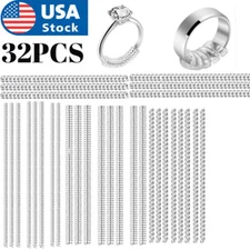 32PCS Ring Size Adjuster Invisible Clear Ring Sizer Reducer Guard Jewelry Fit