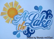 Summer Lake boy girl paper piecing title premade scrapbook page Rhonda rm613art