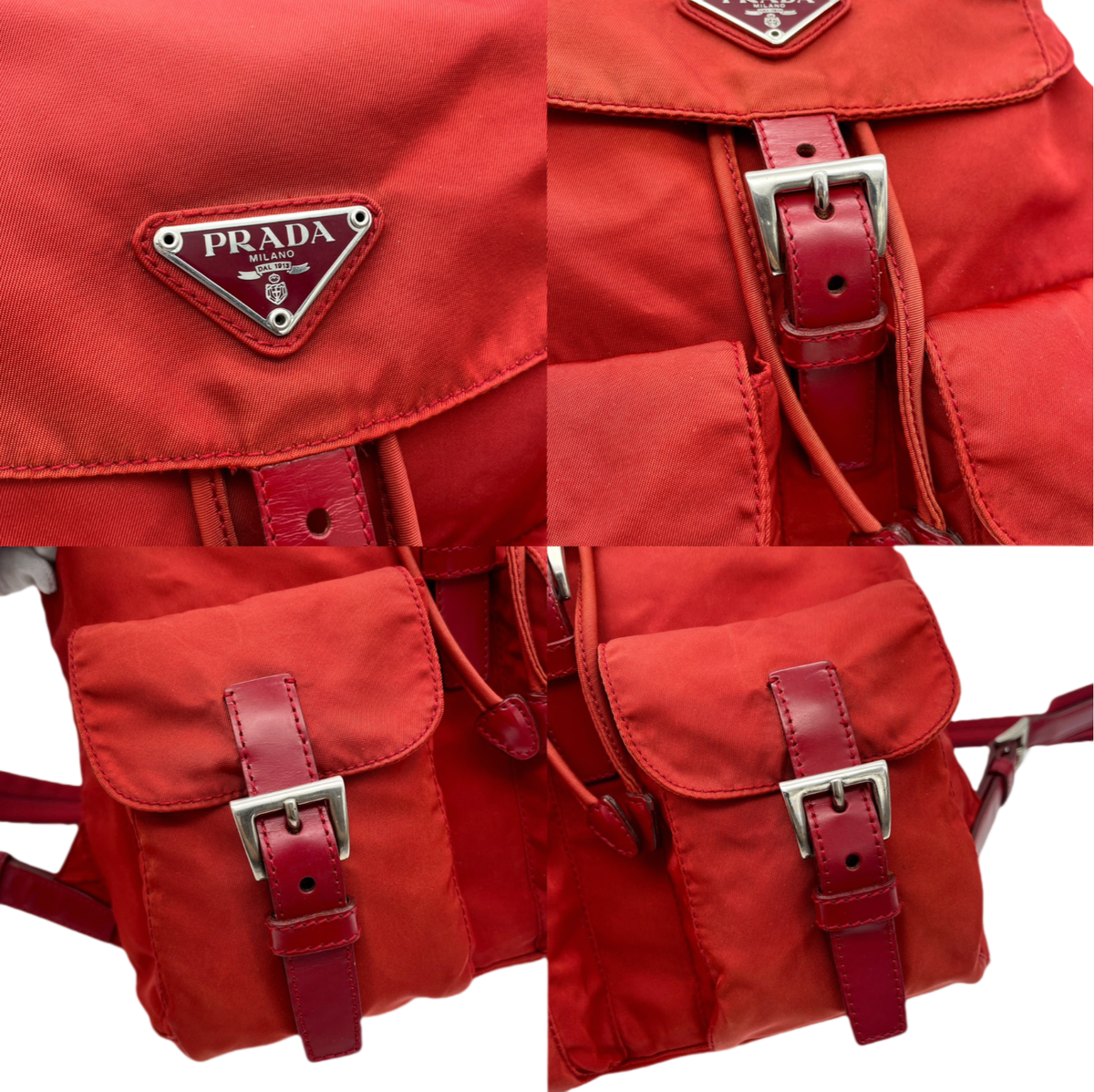 Auth PRADA Medium Red Nylon Triangle Logo Nylon Backpack | eBay Auth PRADA Medium Red Nylon Triangle Logo Nylon Backpack | eBay