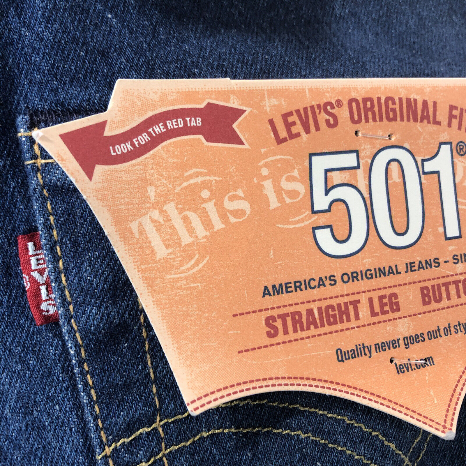 Vintage Levis 501XX Big E Denim Blue Jeans with Leather Patch Men 29W X 32L  NOS