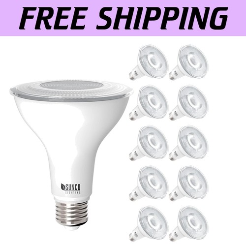 Ultra Bright Sunco 10 Pack LED Bulbs - 75W Equivalent, Dusk to Dawn Function