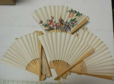 One dozen paper bamboo fans