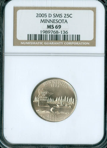 2005 D MINNESOTA QUARTER NGC MS69 SMS   .