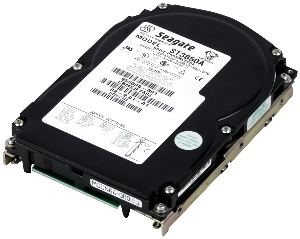 Hard Seagate ST3850A 850MB 3800U/Min Pata Ata Ide 3.5 " Inch PC-286 386 486 - Image 3 of 3