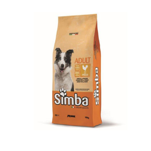 Cibo cane Monge Simba 10 kg croccantini al pollo per cani adulti vitamine A-D3-E