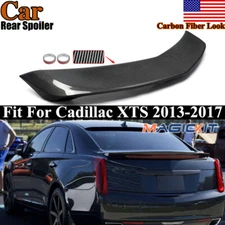 Fit For Cadillac XTS 2013-2017 Rear Trunk Wing Spoiler Lip Carbon Fiber Style