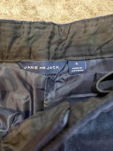 Janie And Jack Velvet Blue Pants Boys 4T - Picture 2 of 3