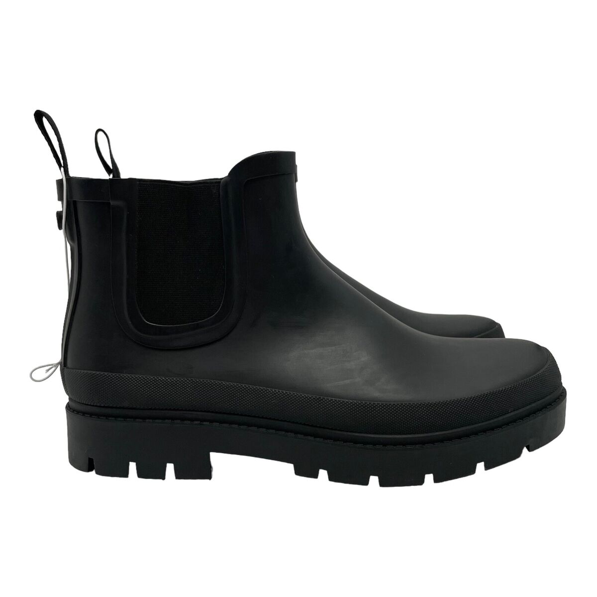 Rain Boot Kaden Rubber Double Gore Boots Block Heel Universal Thread Black US 10 Rain Boot Kaden Rubber Double Gore Boots Block Heel Universal Thread Black US 10