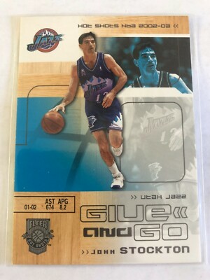2002-03 Fleer Hot Shots John Stockton Karl Malone #128 Utah Jazz