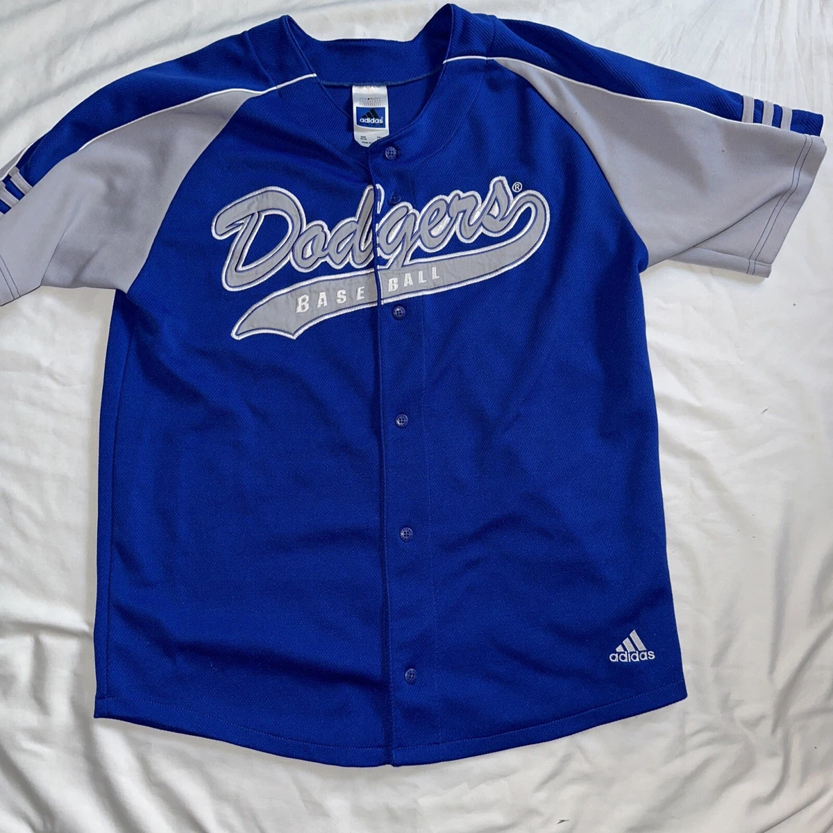 Adidas Los Angeles Dodgers Blue Gray Youth Jersey Size L MLB
