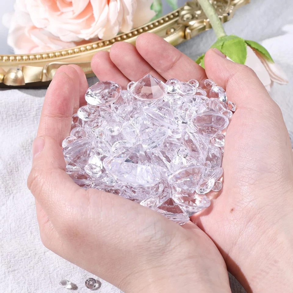 1000Pcs бриллиант украшения, прозрачные бриллианты для стола 5 размеров поддельные бриллианты новый - Изображение 3 из 4