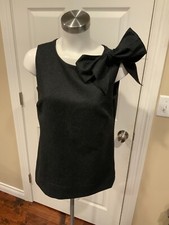 Anne M Cramer Grtay Sleeveless Wool Blend Top w/. Bow, Size XS