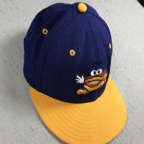 VINTAGE Montgomery Biscuits Hat Adult 7 1/8 New Era Blue Tag Wool Fitted USA - Picture 4 of 8
