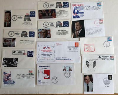 Lot Of 13 George Bush 1989 Presidential Administration Cachets