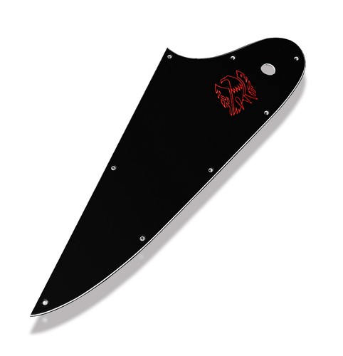 Black 3 Ply Pickguard for Epiphone Firebird w/ Chrome Bird Decal Made In USA - Picture 2 of 6