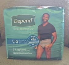 Depend Fresh Protection Adult Incontinence Underwear For Men Disposable Large