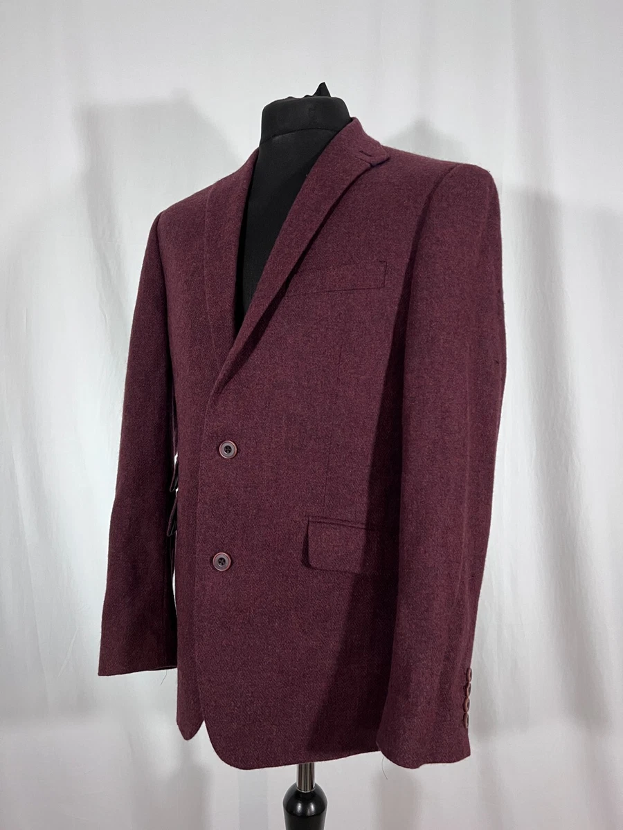 Men's burgundy wool blazer sale