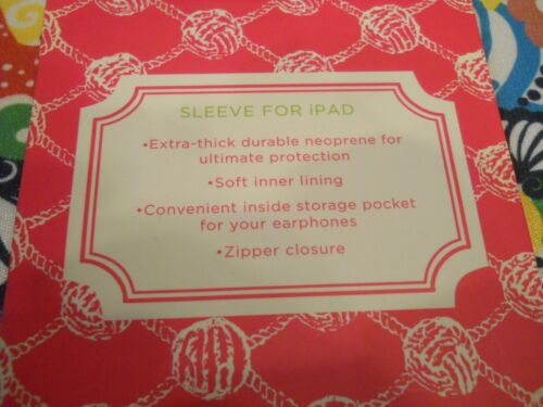NWT Lilly Pulitzer Ipad Tablet Sleeve Cover Case Soft Zip Close - Picture 3 of 3