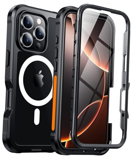 Classic Case 3.0　iPhone 16 Pro用　ブラック PunkCase iPhone 16 Pro Max Case, [Spartan 2.0 Series] Clear