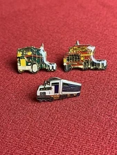 Vintage Semi Truck Tractor Trailer Lapel Hat Pin Lot