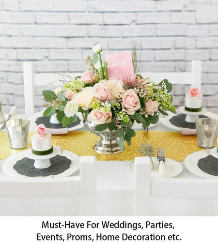 10 Pieces-12 X108 Gold-Sequin-Table-Runners Wedding Party Catering Event Gold Ta - Picture 6 of 6