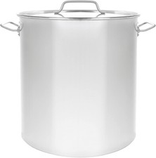 CONCORD Polished Stainless Steel Stock Pot w/ Flat Lid