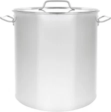 CONCORD Polished Stainless Steel Stock Pot w/ Flat Lid