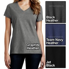 Ladies Plus Size V-Neck T-Shirt Cotton Blend Top Womens XL, 2XL, 3XL, 4XL NEW