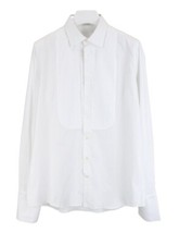 SUITSUPPLY Slim Fit Formal Shirt Men's 2XL Pique Bib Tuxedo White Spread Collar