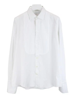 Suitsupply Slim Fit Chemise Habillée Homme 2XL Pique Bib Smoking Blanc Ecart Col - Photo 1/4