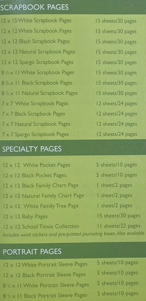 Recarga de página Creative Memories 12x12 tamaño real TÚ ELIGES estilo y color Foto 3 de 3