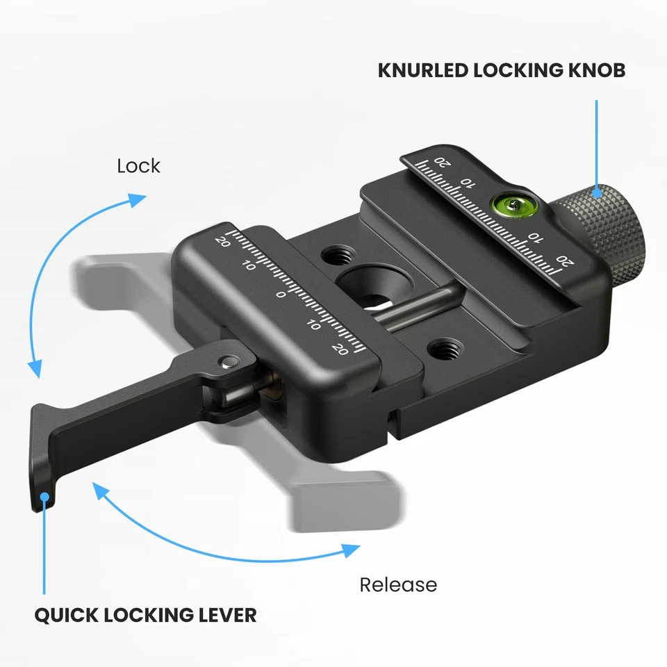 Adaptador de abrazadera suiza WEYLLAN AP50 Picatinny Arca para trípode placa de liberación rápida Foto 4 de 4