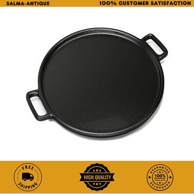 Pizza Pan Cast Iron Skillet Kitchen Cookware Frying Baking Cooking14 Black
